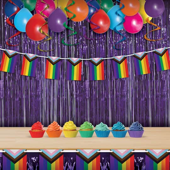 Beistle 4.5ft. Pride Flag Pennant Streamers, 2ct.
